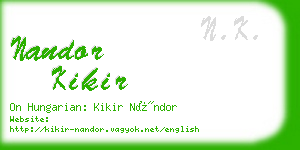 nandor kikir business card